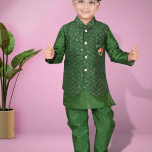Boys’ Festive Kurta, Waistcoat & Pyjama Set